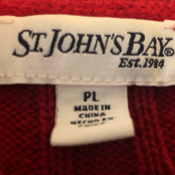 Ladies St. John’s Bay V-Neck Sweater. Sz PL, Red. - Picture 3 of 4